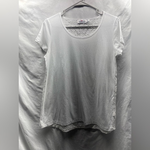 Vineyard Vines White Eyelet Top XS Oversized - Picture 4 of 6